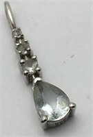 Sterling Silver Charm W Clear Stones