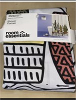 Room Essentials Cactus Fabric Shower Curtain 72x72