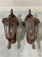 Pair of large mountable vintage lanterns