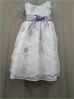 Perfectly Dressed White with Purple Flower Dress-