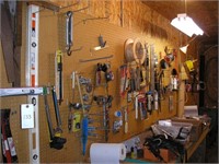 ALL TOOLS & MISC ON PEG BOARD
