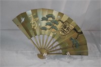 Solid Brass Fan with Cloisonne16.5"