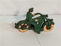 Cast Iron Motorcycle Cop 7 In Long