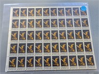 Sheet of "Register and Vote" 6 cent stamps
