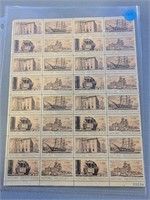 Sheet of "Historic Preservation" 8 cent stamps