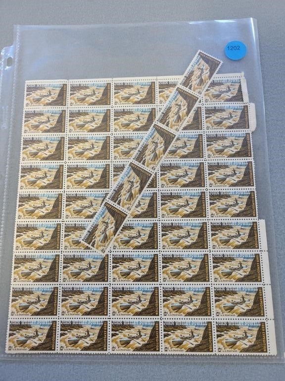 Sheet of "John Wesley Powell" 6 cent stamps
