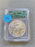 2004 Silver Eagle. Buyer must confirm all currency