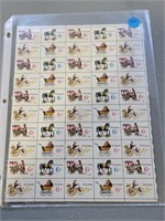 Sheet of 6 cent Christmas stamps
