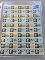 Sheet of "Save Our Water" 6 cent stamps