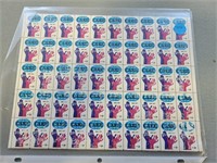 Sheet of "Care" 8 cent stamps