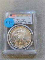 2009 Silver Eagle. Buyer must confirm all currency