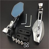 Motorcycle Chrome Adjustable Base Mirrors Rearview