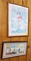 2 LITTLE GIRL FRAMED PRINTS