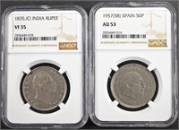 (2) NGC GRADED COINS