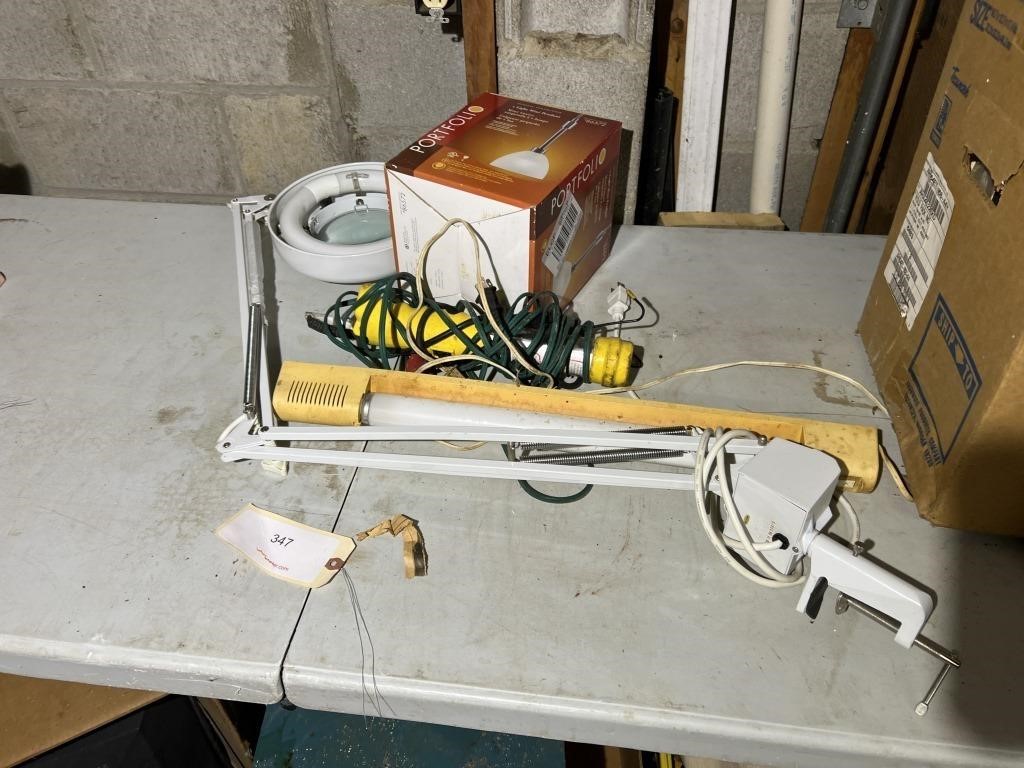 SHOP LIGHT, PENDANT AND CLAMP ON WORK BENCH LIGHT