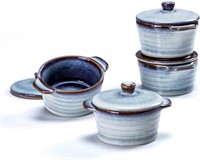 Henten Home Ceramic 8 oz Ramekins with Lid  Porcel