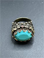 Size 9 Turquoise colored large ring