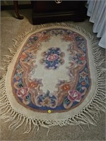 Oval Floral Rug Decor