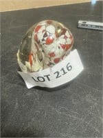 Red and white paperweight
