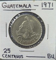 uncirculated 1971 Guatemala coin