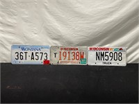 Trio Of License Plates