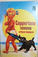 BRAND NEW COPPERTONE METAL SIGN