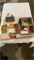 Home decor, vintage sewing kits and paper items