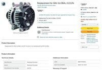 B2632  Replacement for WAI GLOBAL 21212N