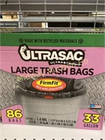 86 LARGE TRASH BAGS 33 GALLON HEAVY DUTY