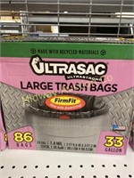 86 LARGE TRASH BAGS 33 GALLON HEAVY DUTY