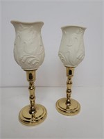 Partylite Brass And Porcelain Tealight Candle