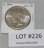 1922-D BU SILVER PEACE DOLLAR