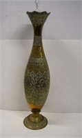 30" Etched Brass Vase