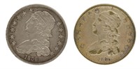 1835 & 1836 US CAPPED BUST 25C SILVER COINS