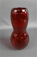 Moulin Rouge Hand Blown Ruby Red Vase