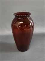 Anchor Hocking Ruby Red Scalloped Rim Vase