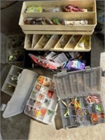 Several lures, accessories and organizer. The big