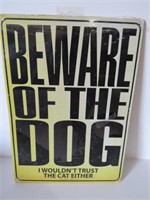 FUNNY BEWARE OF THE DOG TIN SIGN