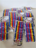 LOT COLOURED TIE HAIR CLIPS
