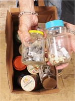 Box Lot: Jars of Assorted Hardware