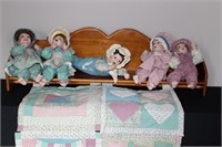 Doll Shelf with Hanging Quilt (6-piece)