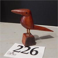 CARVED WOOD BIRD 4 IN