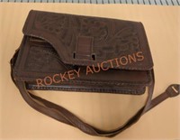 Vintage tooled leather handbag