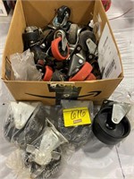 BOX FULL OF REPLACEMENT CASTER WHEELS OF ALL
