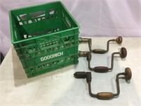 Goodrich Plastic Milk Crate, Hand Drills, Pioneer