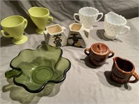 VTG 4 Sugar & Creamer Sets & Green Clover Bowl