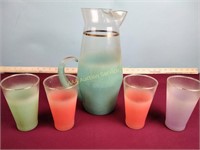 Mid-century modern glasses with pitcher,