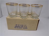 Six Canadian Club 15oz Glasses in Box