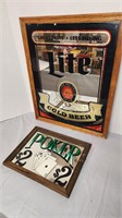 Miller Lite and Poker Mirrors
