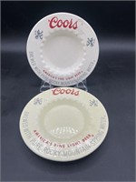 (2) Vintage Coors Beer Ashtray